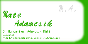 mate adamcsik business card
